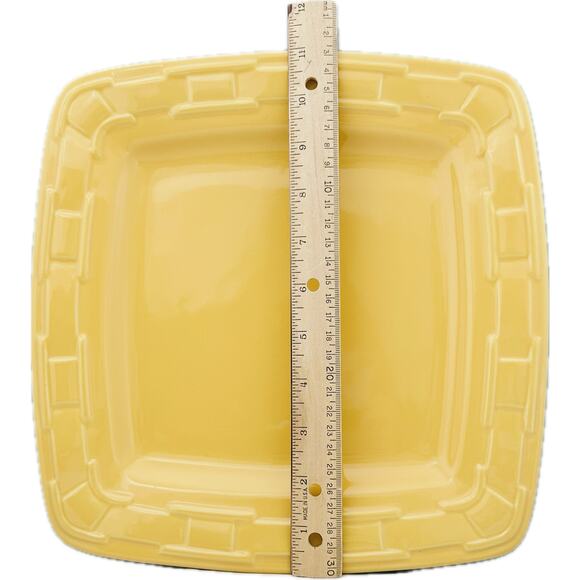 Longaberger Pottery Soft Square Dinner Plate Butternut Yellow 11" - Picture 5 of 6